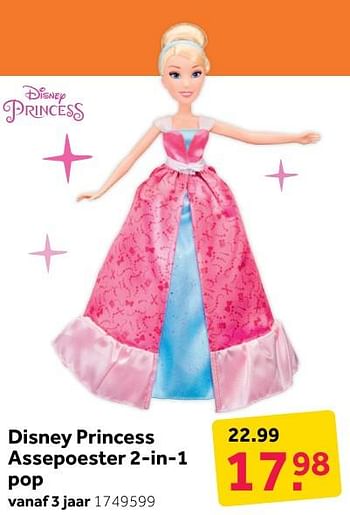 Aanbiedingen Disney princess assepoester 2-in-l pop - Disney Princess - Geldig van 31/12/2019 tot 12/01/2020 bij Intertoys