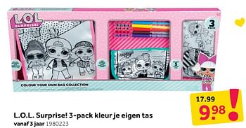 Aanbiedingen L.o. l. surprise! 3-pack kleurje eigen tas - LOL Surprise - Geldig van 31/12/2019 tot 12/01/2020 bij Intertoys