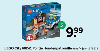 Aanbiedingen Lego city 60241 politie hondenpatrouille - Lego - Geldig van 31/12/2019 tot 12/01/2020 bij Intertoys