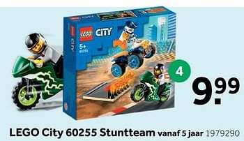 Aanbiedingen Lego city 60255 stuntteam - Lego - Geldig van 31/12/2019 tot 12/01/2020 bij Intertoys
