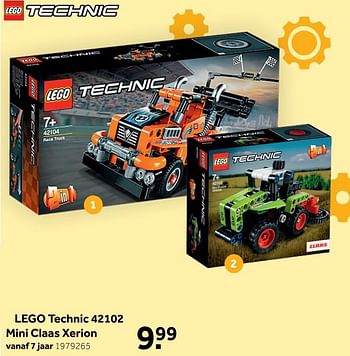 Aanbiedingen Lego technic 42102 mini claas xerion - Lego - Geldig van 31/12/2019 tot 12/01/2020 bij Intertoys