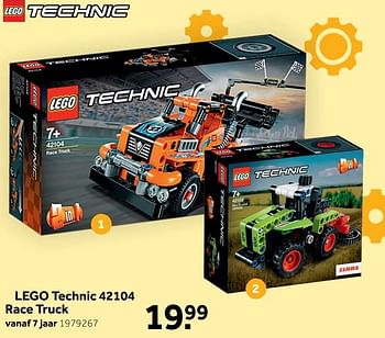Aanbiedingen Lego technic 42104 race truck - Lego - Geldig van 31/12/2019 tot 12/01/2020 bij Intertoys