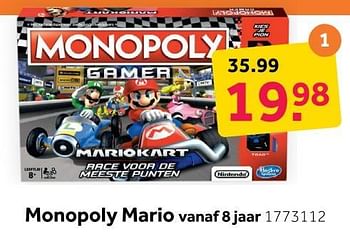 Aanbiedingen Monopoly mario - Hasbro - Geldig van 31/12/2019 tot 12/01/2020 bij Intertoys