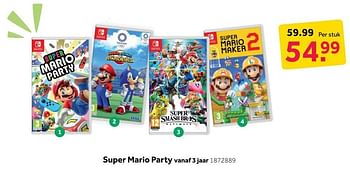 Aanbiedingen Super mario party - Nintendo - Geldig van 31/12/2019 tot 12/01/2020 bij Intertoys