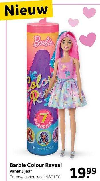 Aanbiedingen Barbie colour reveal - Mattel - Geldig van 31/12/2019 tot 12/01/2020 bij Intertoys