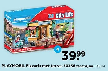 Aanbiedingen Playmobil pizzaria met terras 70336 - Playmobil - Geldig van 31/12/2019 tot 12/01/2020 bij Intertoys