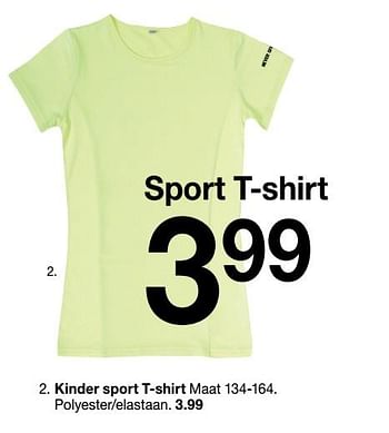 Aanbiedingen Kinder sport t-shirt - Huismerk - Zeeman  - Geldig van 04/01/2020 tot 10/01/2020 bij Zeeman