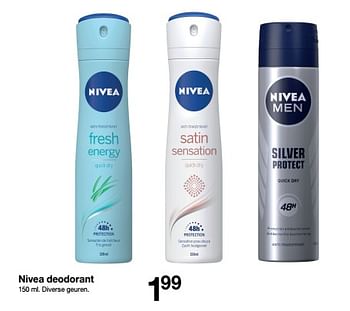 Aanbiedingen Nivea deodorant - Nivea - Geldig van 04/01/2020 tot 10/01/2020 bij Zeeman