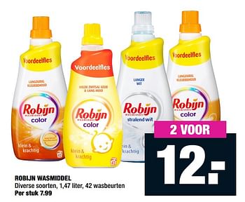 Aanbiedingen Robijn wasmiddel - Robijn - Geldig van 13/01/2020 tot 26/01/2020 bij Big Bazar