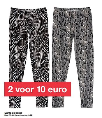 Aanbiedingen Dames legging - Huismerk - Zeeman  - Geldig van 11/01/2020 tot 17/01/2020 bij Zeeman