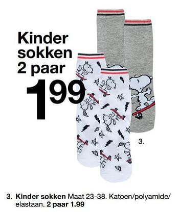 Aanbiedingen Kinder sokken - Huismerk - Zeeman  - Geldig van 11/01/2020 tot 17/01/2020 bij Zeeman