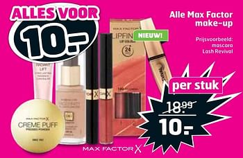 Aanbiedingen Alle max factor make-up mascara lash revival - Max Factor - Geldig van 07/01/2020 tot 19/01/2020 bij Trekpleister