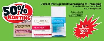 Aanbiedingen L`oréal paris gezichtsverzorging of -reiniging reinigingslotion waterproof - L'Oreal Paris - Geldig van 07/01/2020 tot 19/01/2020 bij Trekpleister