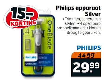 Aanbiedingen Philips apparaat silver - Philips - Geldig van 07/01/2020 tot 19/01/2020 bij Trekpleister