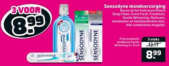 Aanbiedingen Sensodyne mondverzorging tandpasta gentle whitening - Sensodyne - Geldig van 07/01/2020 tot 19/01/2020 bij Trekpleister