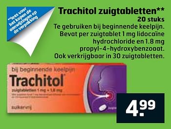 Aanbiedingen Trachitol zuigtabletten - Trachitol - Geldig van 07/01/2020 tot 19/01/2020 bij Trekpleister