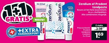 Aanbiedingen Zendium of prodent tandpasta prodent tandpasta coolmint - Zendium - Geldig van 07/01/2020 tot 19/01/2020 bij Trekpleister