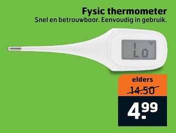 Aanbiedingen Fysic thermometer - Fysic - Geldig van 07/01/2020 tot 19/01/2020 bij Trekpleister