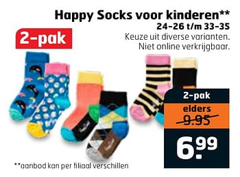 Aanbiedingen Happy socks voor kinderen - Happy Socks - Geldig van 07/01/2020 tot 19/01/2020 bij Trekpleister