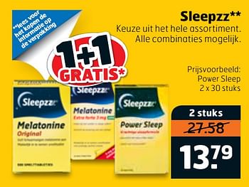 Aanbiedingen Sleepzz power sleep - Sleepzz - Geldig van 07/01/2020 tot 19/01/2020 bij Trekpleister