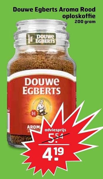 Aanbiedingen Douwe egberts aroma rood oploskoffie - Douwe Egberts - Geldig van 07/01/2020 tot 19/01/2020 bij Trekpleister
