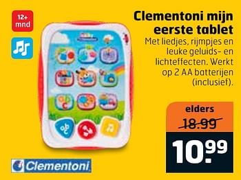 Aanbiedingen Clementoni mijn eerste tablet - Clementoni - Geldig van 07/01/2020 tot 19/01/2020 bij Trekpleister