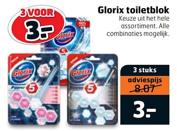 Aanbiedingen Glorix toiletblok - Glorix - Geldig van 07/01/2020 tot 19/01/2020 bij Trekpleister