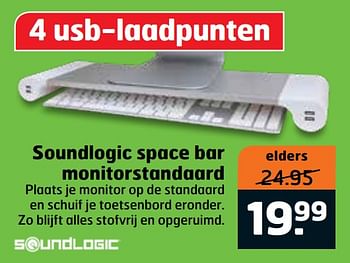 Aanbiedingen Soundlogic space bar monitorstandaard - SoundLogic - Geldig van 07/01/2020 tot 19/01/2020 bij Trekpleister