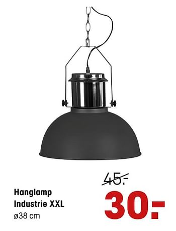 Aanbiedingen Hanglamp industrie xxl - Huismerk - Kwantum - Geldig van 27/01/2020 tot 09/02/2020 bij Kwantum