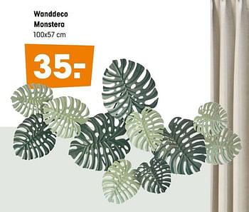Aanbiedingen Wanddeco monstera - Huismerk - Kwantum - Geldig van 27/01/2020 tot 09/02/2020 bij Kwantum