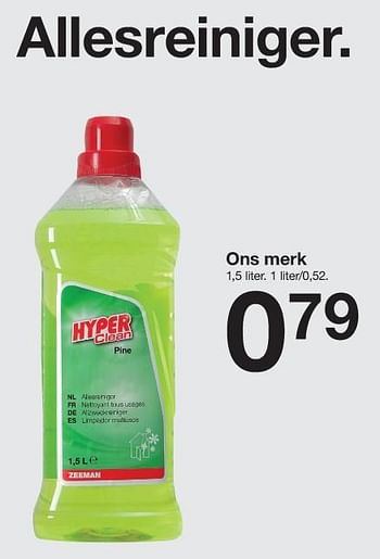 Aanbiedingen Allesreiniger - Hyper Clean - Geldig van 18/01/2020 tot 24/01/2020 bij Zeeman