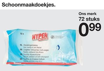 Aanbiedingen Schoonmaakdoekjes - Hyper Clean - Geldig van 18/01/2020 tot 24/01/2020 bij Zeeman