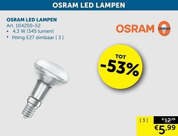 Aanbiedingen Osram led lampen fitting e27 dimbaar - Osram - Geldig van 28/01/2020 tot 02/03/2020 bij Zelfbouwmarkt