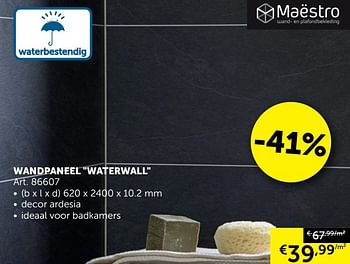 Aanbiedingen Wandpaneel waterwall - Maestro - Geldig van 28/01/2020 tot 02/03/2020 bij Zelfbouwmarkt