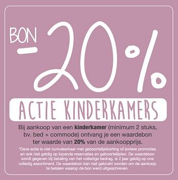 Aanbiedingen Bon -20% actie kinderkamers - Huismerk - Europoint - Geldig van 20/01/2020 tot 16/02/2020 bij Europoint