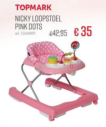 Aanbiedingen Nicky loopstoel pink dots - Topmark - Geldig van 20/01/2020 tot 16/02/2020 bij Europoint