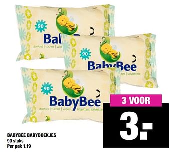 Aanbiedingen Babybee babydoekjes - Babybee - Geldig van 27/01/2020 tot 09/02/2020 bij Big Bazar