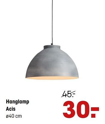 Aanbiedingen Hanglamp acis - Huismerk - Kwantum - Geldig van 10/02/2020 tot 16/02/2020 bij Kwantum