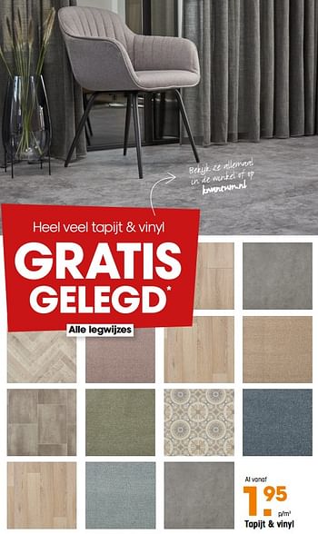 Aanbiedingen Tapijt + vinyl - Huismerk - Kwantum - Geldig van 10/02/2020 tot 16/02/2020 bij Kwantum