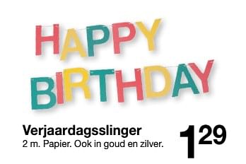 Aanbiedingen Verjaardagsslinger - Huismerk - Zeeman  - Geldig van 30/01/2020 tot 31/08/2020 bij Zeeman