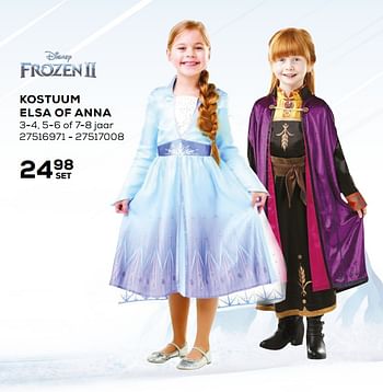 Aanbiedingen Kostuum elsa of anna - Disney  Frozen - Geldig van 07/02/2020 tot 03/03/2020 bij Supra Bazar