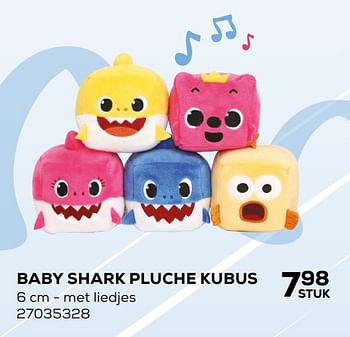 Aanbiedingen Baby shark pluche kubus - Baby Shark - Geldig van 07/02/2020 tot 03/03/2020 bij Supra Bazar