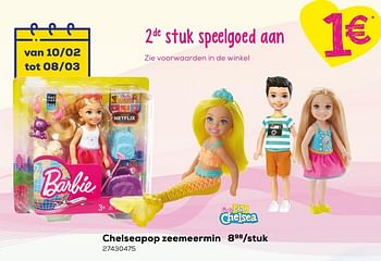 Aanbiedingen Chelseapop zeemeermin - Mattel - Geldig van 07/02/2020 tot 03/03/2020 bij Supra Bazar