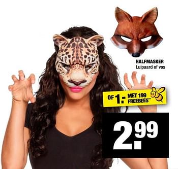 Aanbiedingen Halfmasker luipaard of vos - Huismerk - Big Bazar - Geldig van 10/02/2020 tot 23/02/2020 bij Big Bazar
