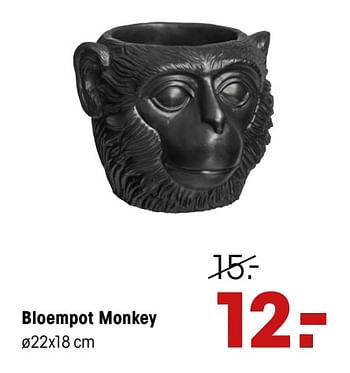 Aanbiedingen Bloempot monkey - Huismerk - Kwantum - Geldig van 02/03/2020 tot 15/03/2020 bij Kwantum