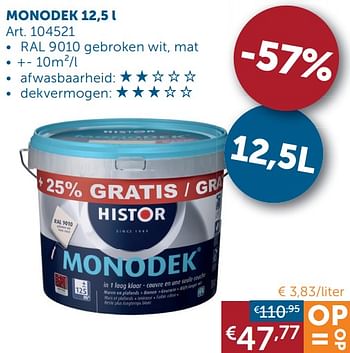 Aanbiedingen Monodek - Histor - Geldig van 03/03/2020 tot 30/03/2020 bij Zelfbouwmarkt