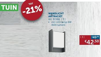Aanbiedingen Wandlicht antraciet - Geldig van 03/03/2020 tot 30/03/2020 bij Zelfbouwmarkt