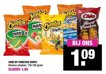 Aanbiedingen Chio of cheetos chips - Cheetos  - Geldig van 24/02/2020 tot 08/03/2020 bij Big Bazar