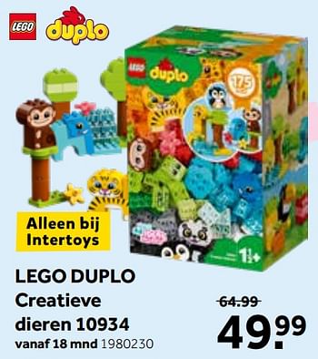 Aanbiedingen Lego duplo creatieve dieren 10934 - Lego - Geldig van 02/03/2020 tot 15/03/2020 bij Intertoys