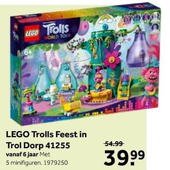 Aanbiedingen Lego trolls feest in trol dorp 41255 - Lego - Geldig van 02/03/2020 tot 15/03/2020 bij Intertoys